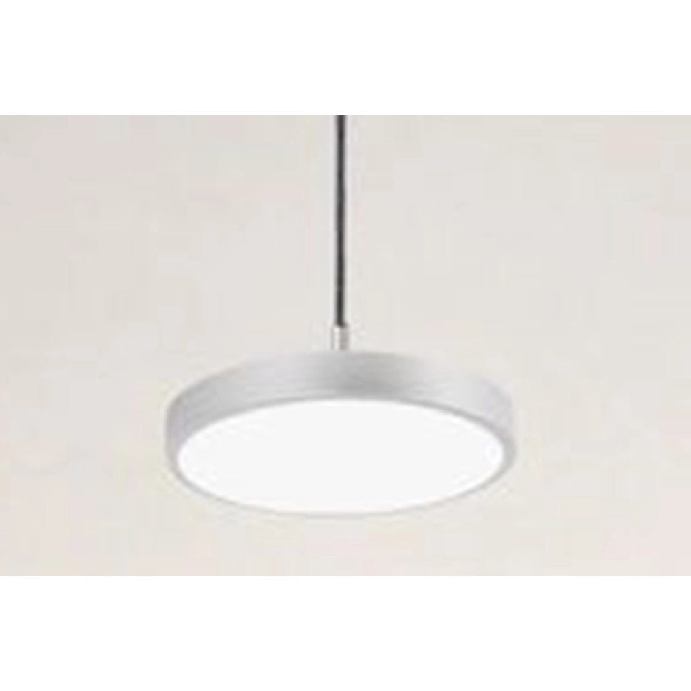 Trade Shop - Lampadario A Sospensione Led 40w Argento Cerchio Tondo Moderno Minimal Luce 6500k 32941 -