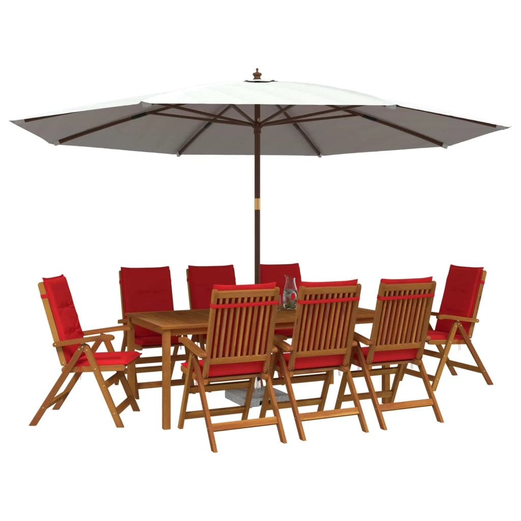 Set da pranzo da giardino da 9 pezzi Naturale 3434588