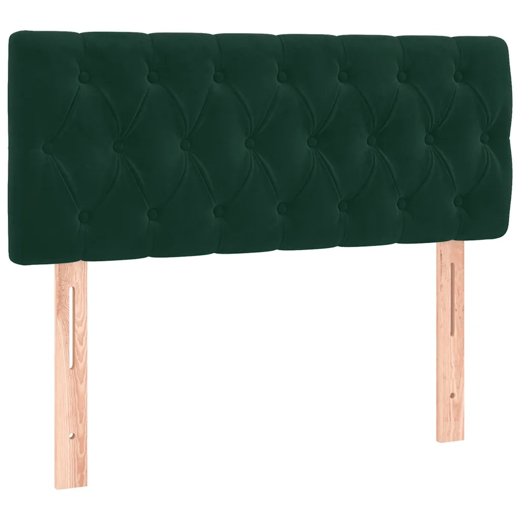 Letto a Molle con Materasso e LED-Struttura Letto con Materasso Verde Scuro 90x200cm Velluto 634460