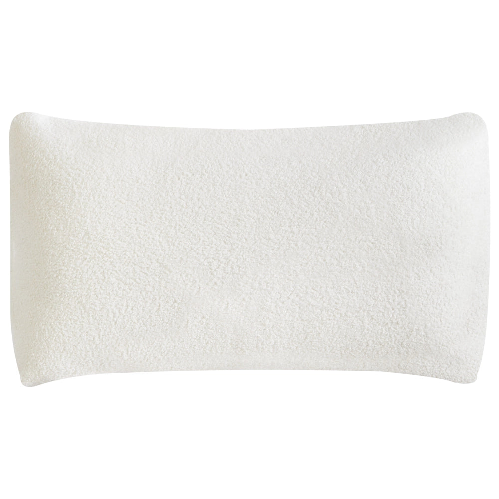 Poltrona Tessuto bouclè bianco sporco Gambe di legno morbide Stile moderno arredamento scandinavo