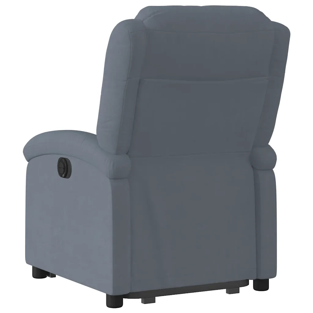 Poltrona | Sedia Relax Alzapersona Reclinabile Elettrica Grigio Scuro Velluto