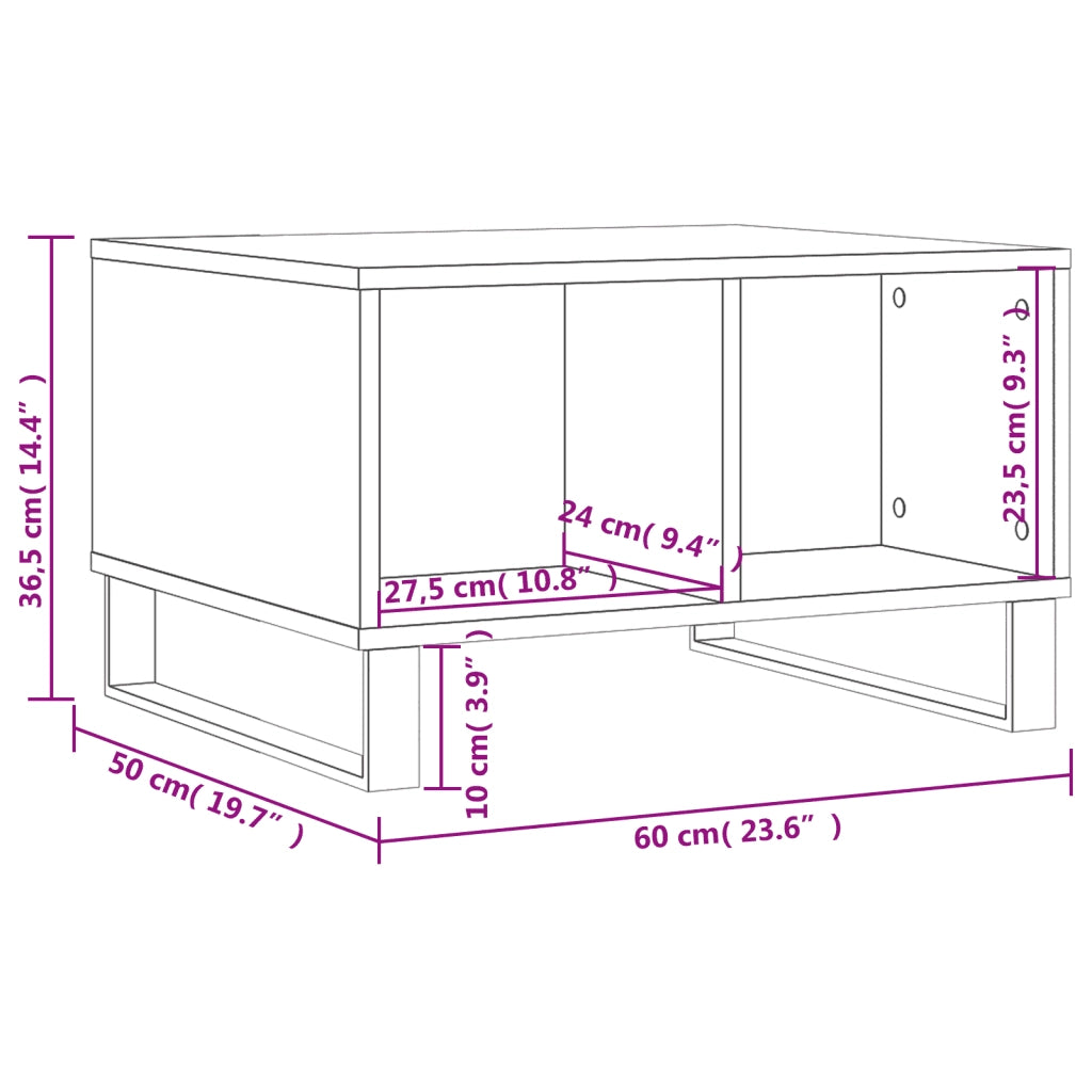 Tavolino da Salotto grigio sonoma 60x50x36,5 cm in Multistrato 830554