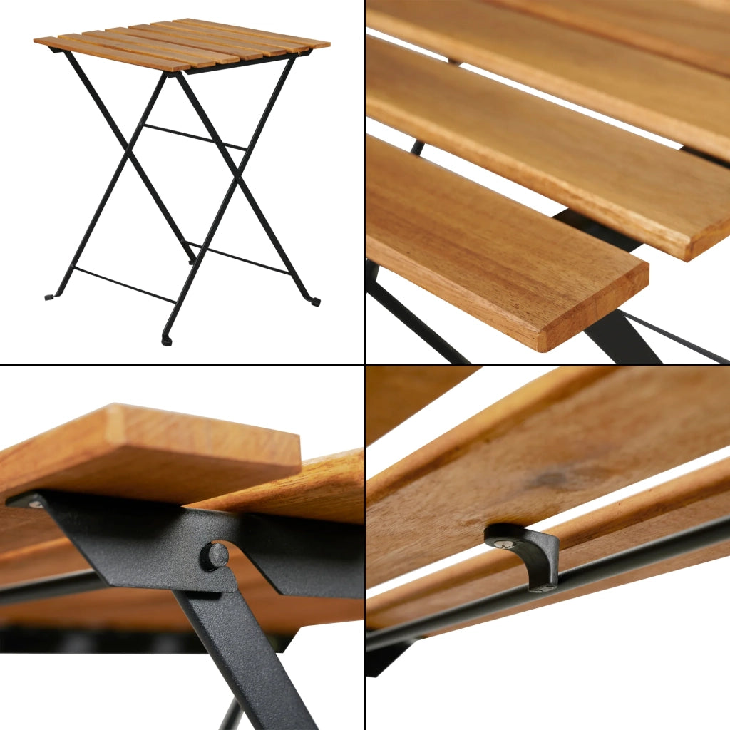 Set bistrot 3 pezzi acciaio e legno di acacia nero naturale 03_0010678
