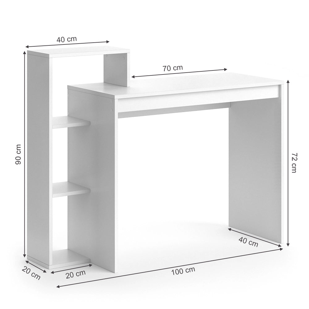 Vicco Scrivania con ripiani Bianco 110 x 40 cm