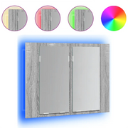 Mobile Specchio | Armadio da bagno LED Grigio Sonoma 60x12x45cm Legno Multistrato