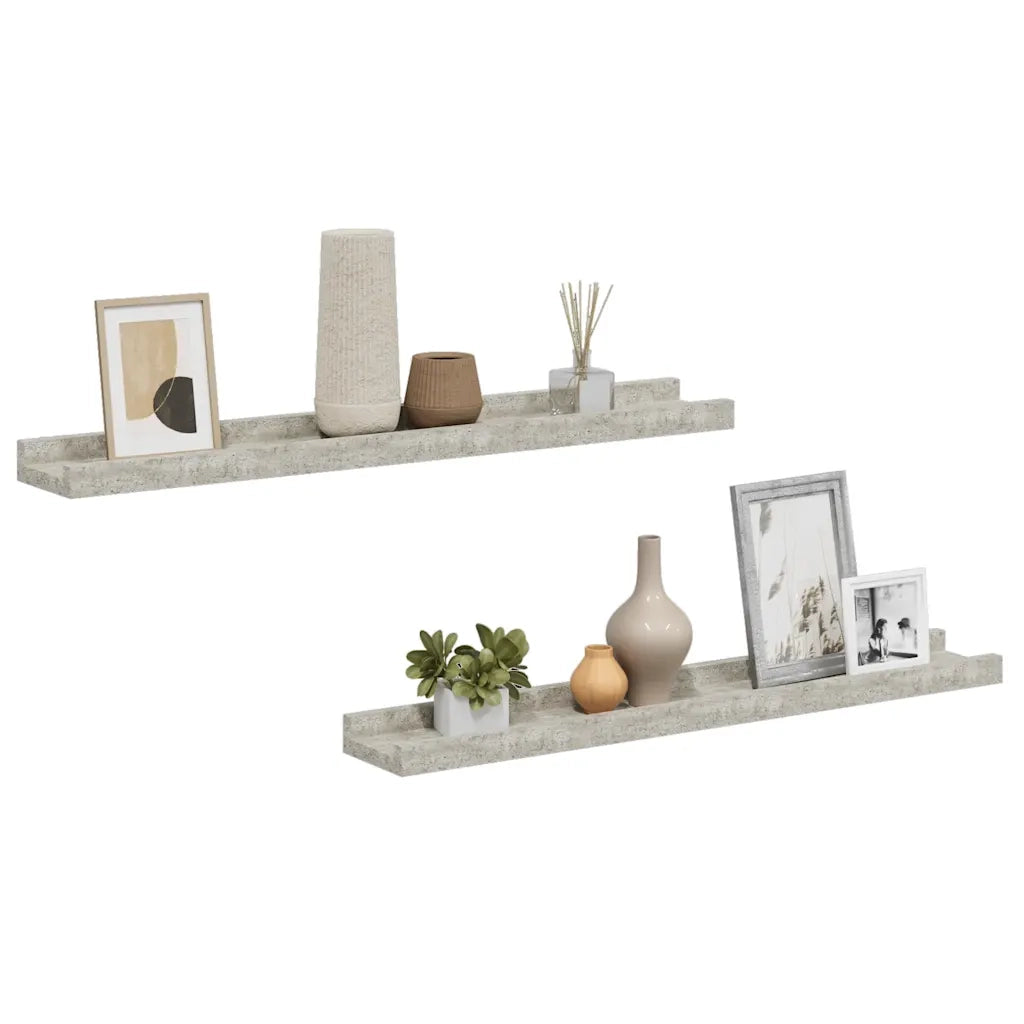 Mensole da Parete 2 pz Grigio Cemento 60x9x3 cm cod mxl 44825