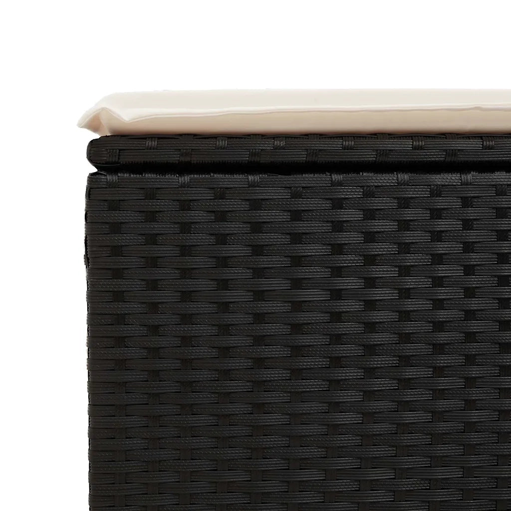 Set Divani da Giardino con Cuscini 2 pz Nero Polyrattan Acacia 3328679