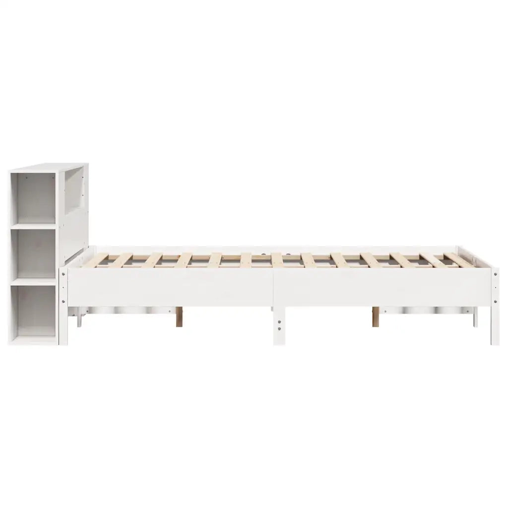 Letto Libreria senza Materasso Bianco 160x200 cm Legno di Pino 3322826