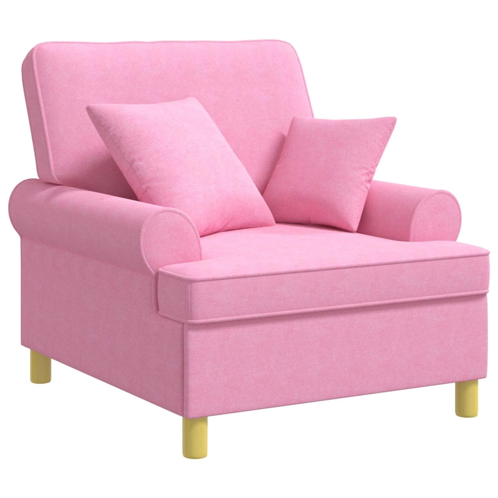 Poltrona XL con Cuscini Rosa Tessuto 42043494