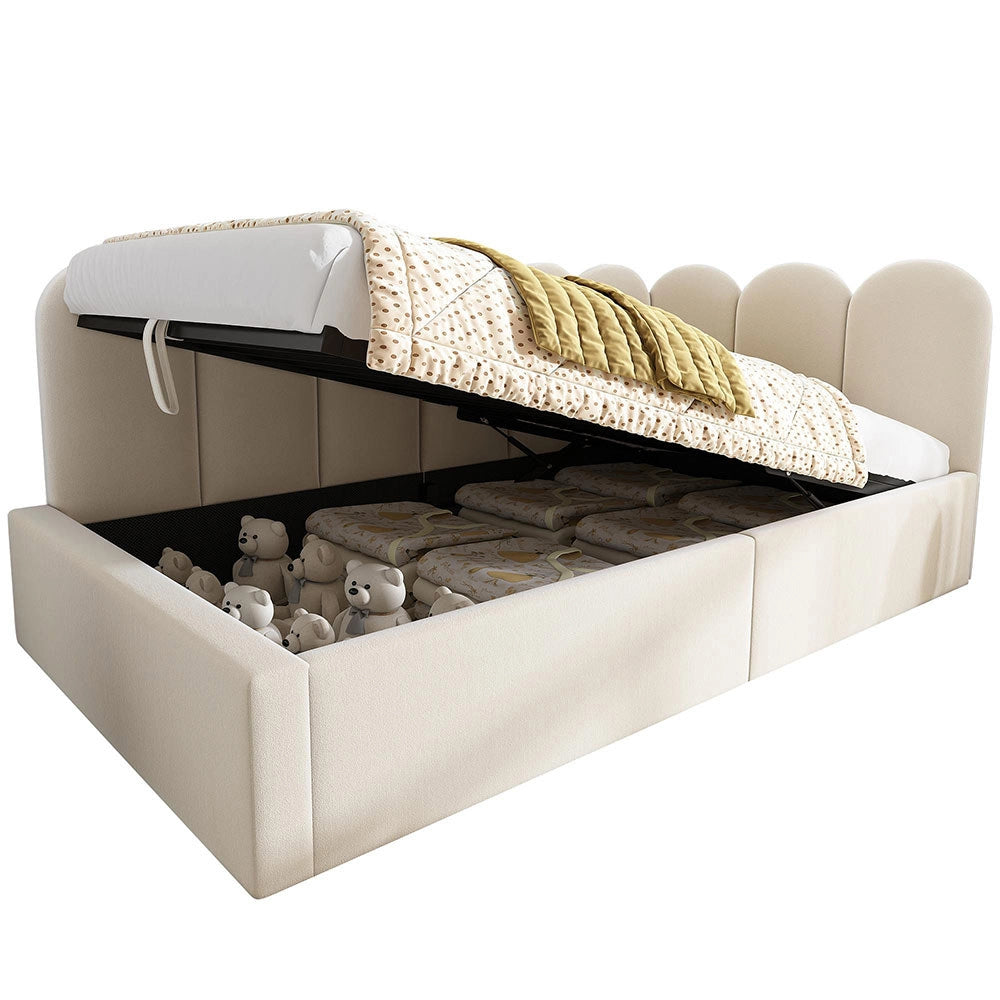 Divano letto daybed - Xylo - 90x200 cm contenitore idraulico beige
