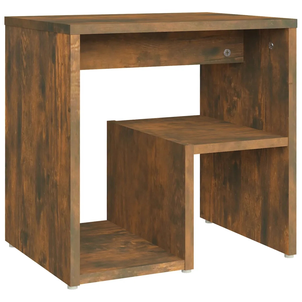 Comodino Rovere Fumo 40x30x40 cm in Legno Multistrato 815177