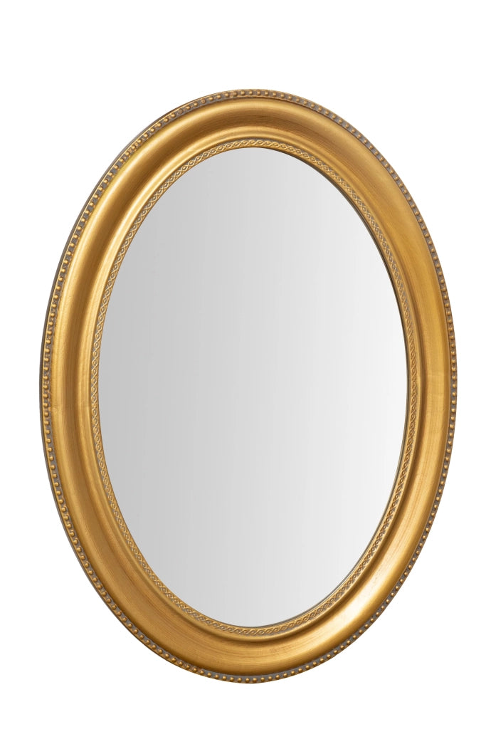 Biscottini Specchio Specchiera da parete e appendere verticale/orizzontale L64xPR4xH84 cm finitura foglia oro anticato.