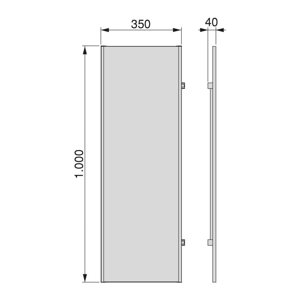 Specchio Estraibile per Armadio 34x100 cm Emuca Grigio Metallizzato