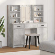 Set da tavolo da trucco con LED con porta 3 pcs Grigio cemento 3334293
