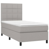 Letto a Molle Materasso e LED Grigio Chiaro 90x190 cm Tessuto 3134837