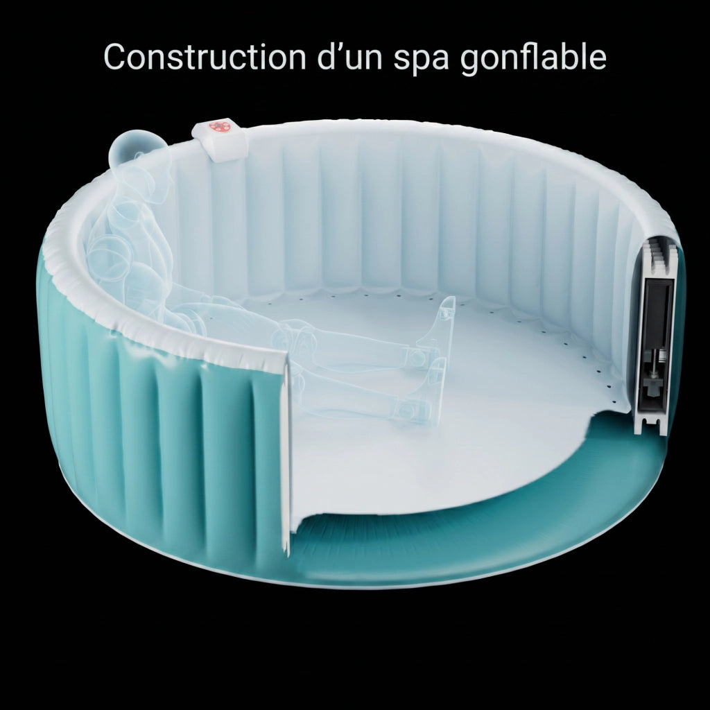 Spa gonfiabile a 4 posti - Forma rotonda - Beneo - Filtro e copertura inclusi - Beige