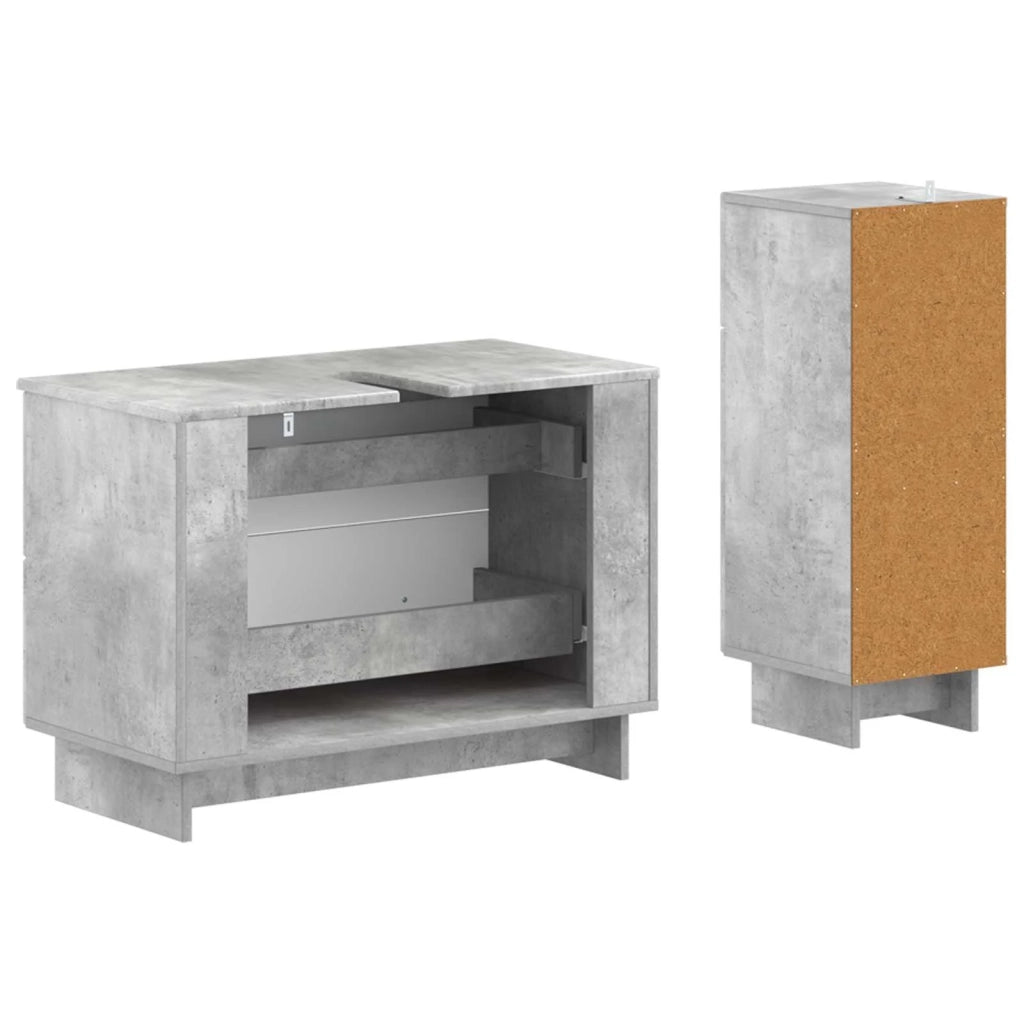 Set di Armadi da Bagno da 2 Pezzi EDE Grigio Cemento 3417660