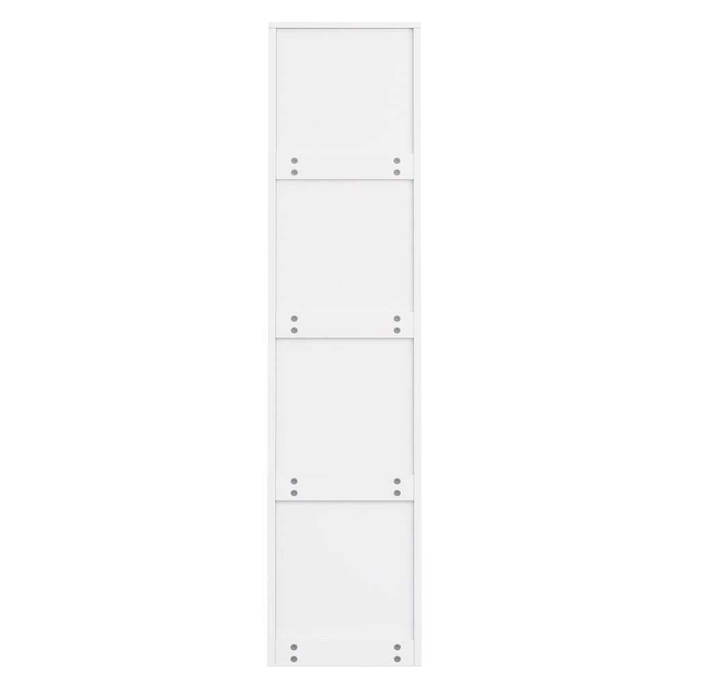 Libreria stretta 40x30x160;5 cm in MDF bianco con ruote e box protettive