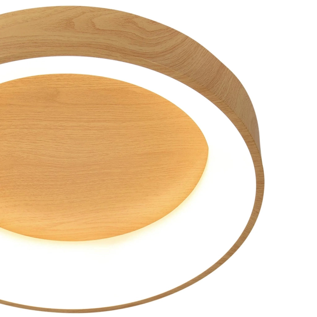 LÚZETE - PLAFONIERA LED 46 W REGOLABILE CON TELECOMANDO EFFETTO LEGNO HARALD