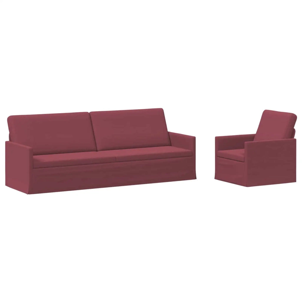 Set di divani 2 pcs Rosso Vino Tessuto 3433179