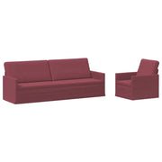 Set di divani 2 pcs Rosso Vino Tessuto 3433179