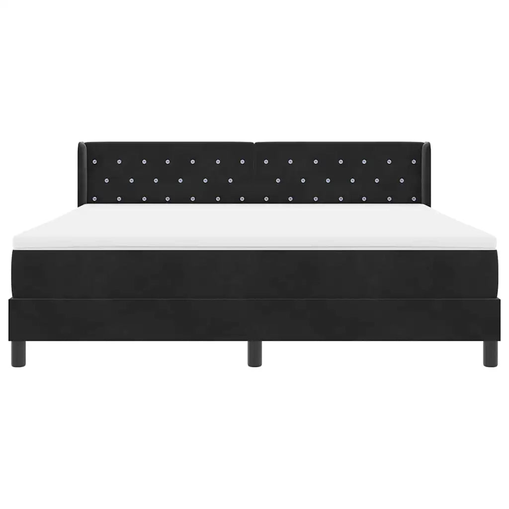 Letto a molle con testiera Nero 200 x 180 cm Velluto 3341428