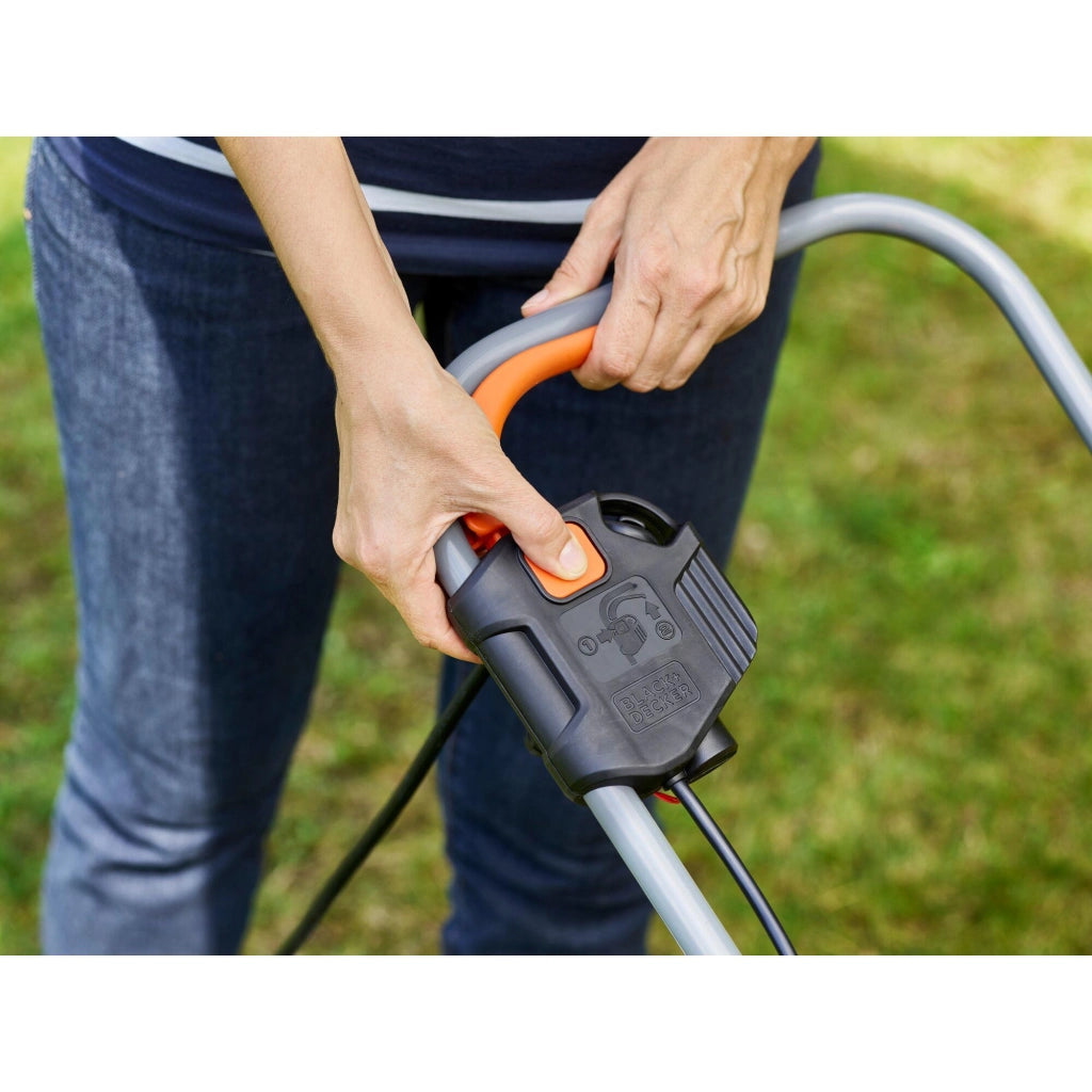 Black & Decker BEMW351-QS tagliaerba Tagliaerba a spinta Nero, Arancione