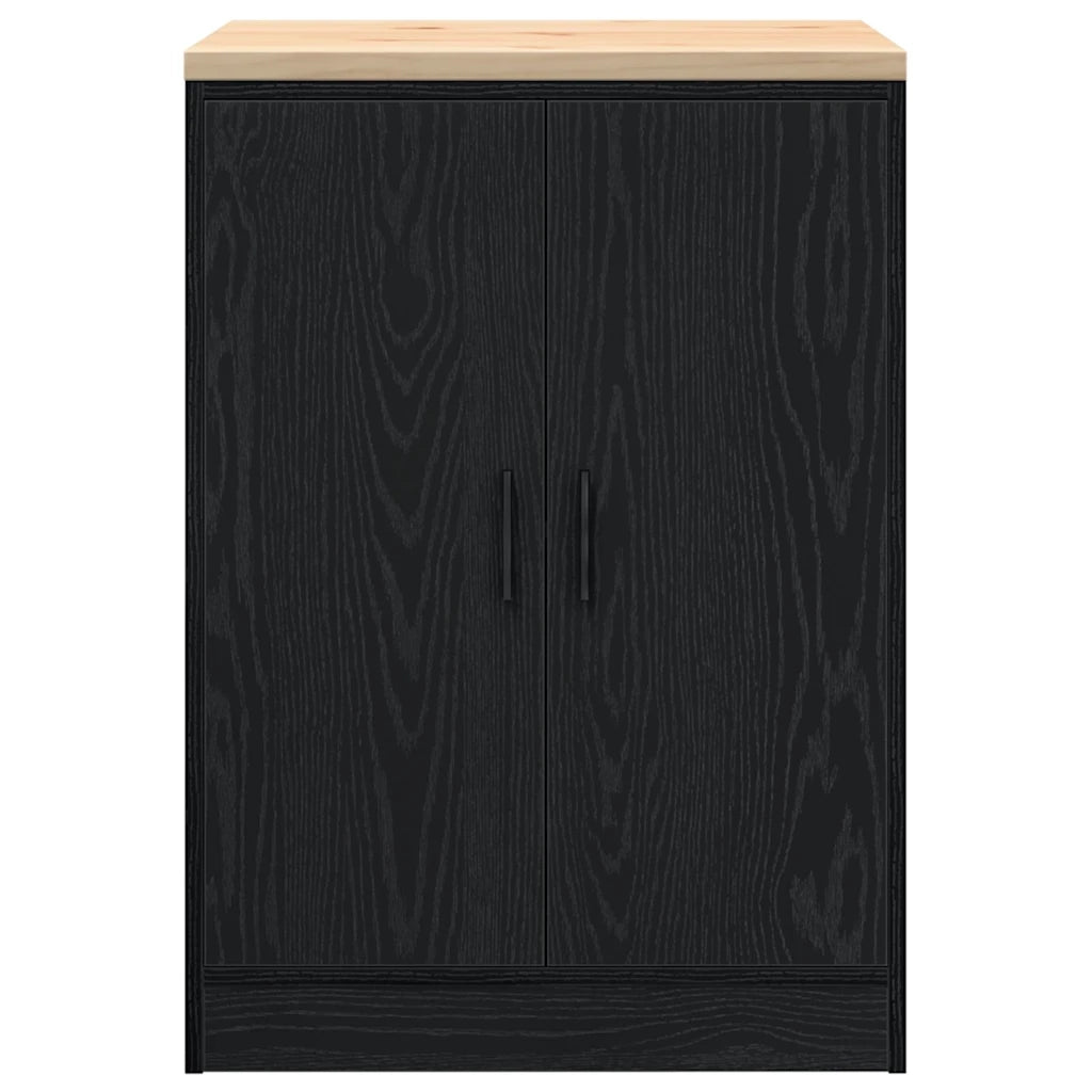 vidaXL Armadietto da Garage Nero 60x51x85 cm in Legno Massello di Pino
