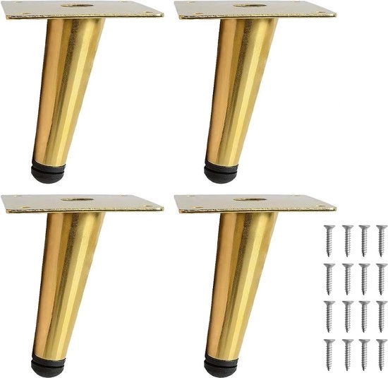 Piedi di tavolo in acciaio - Piedi di tavolo a forma di pin retro - Piedi di tavolo 4pz - Piedi di tavolo inclinati in acciaio - Piedi di tavolo a forma di cono - Piedi di tavolo da salotto