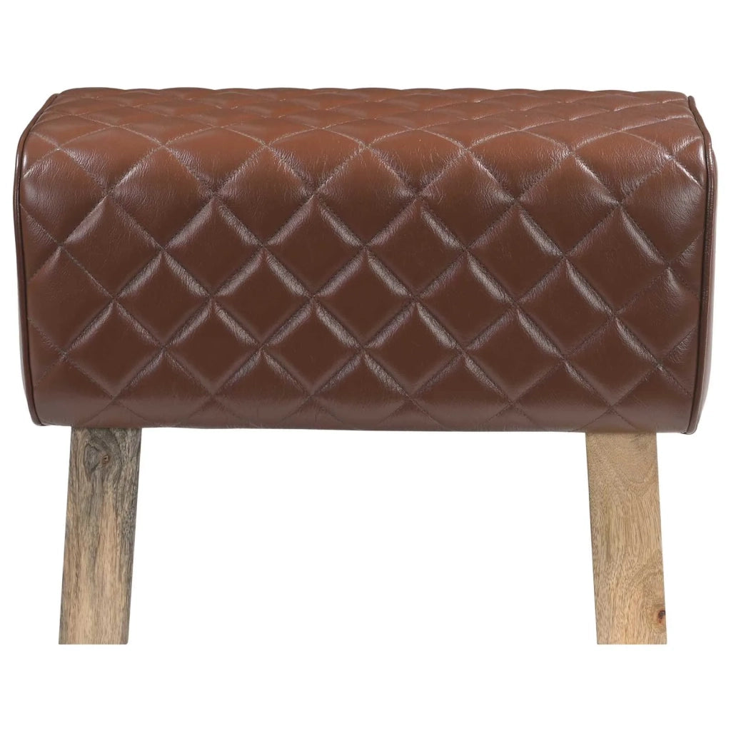 panca 60 x 30 x 45 cm Pelle Vera Marrone diamante 42042106