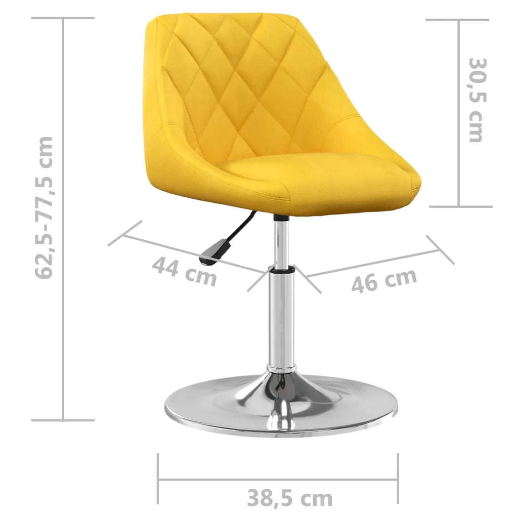 vidaXL Sedie da Pranzo Girevoli 6 pz Giallo Senape in Velluto