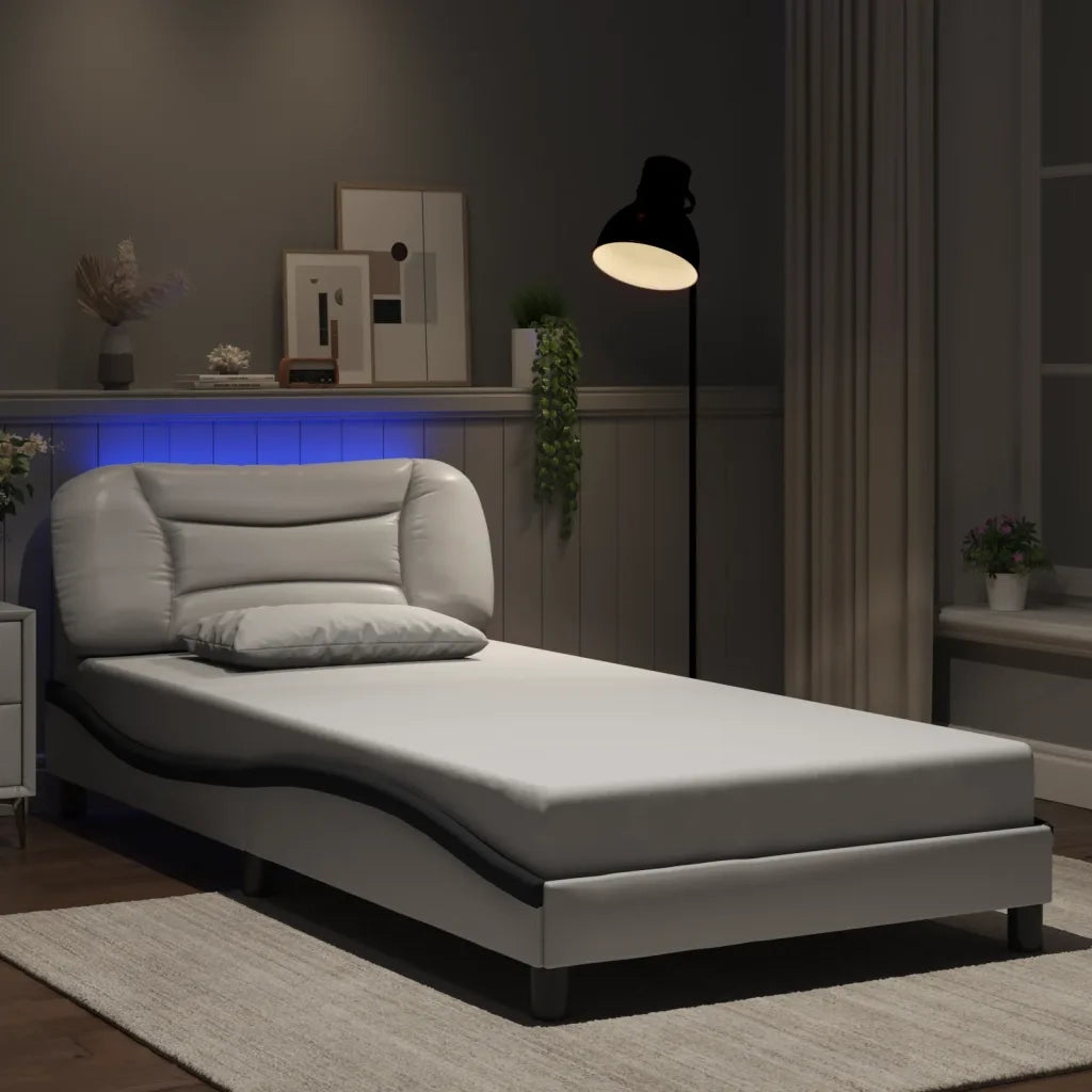 Giroletto con LED senza Materasso Hvar Bianco e Nero 100x200 cm 3213919