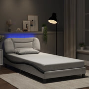 Giroletto con LED senza Materasso Hvar Bianco e Nero 100x200 cm 3213919