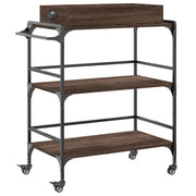 Carrello Cucina Rovere Marrone 81,5x41x92,5cm Legno Multistrato CFW2100089