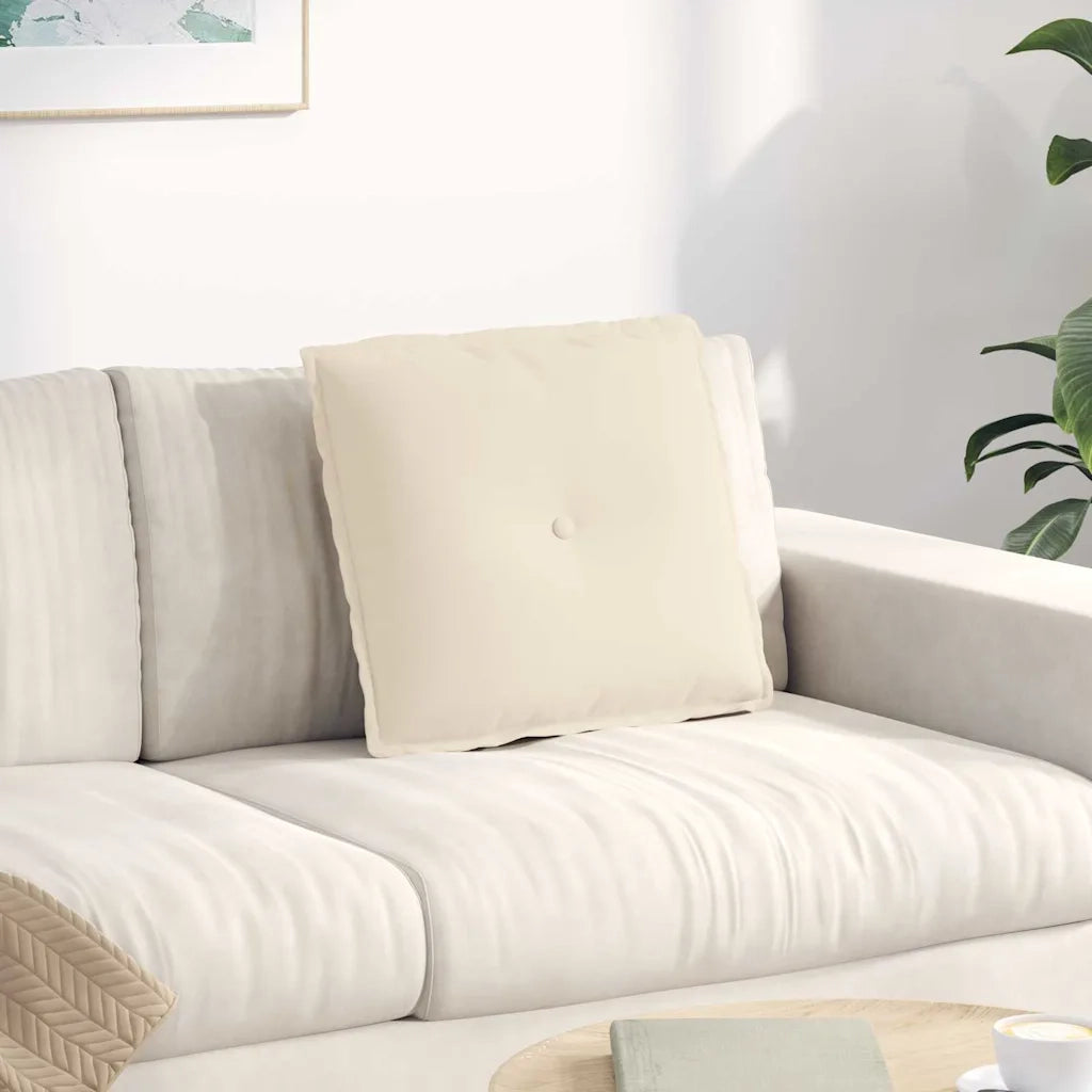 Cuscino per Schiena Beige 50 x 45 cm Tessuto in Microfibra