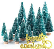 36 Stck Mini Pini di Sisal Fusto di Neve e Natale Fusto di Natale Borsetta Fusto di Natale Plastico Fusto di Neve Ornamenti da Tavolo con Natale Felice a Casa Diorama-Modelli