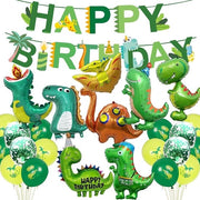 Set di decorazioni per compleanni dinosauro - decorazione per feste - bambini - palloni - giungla - 27 pezzi - alta qualità plastica