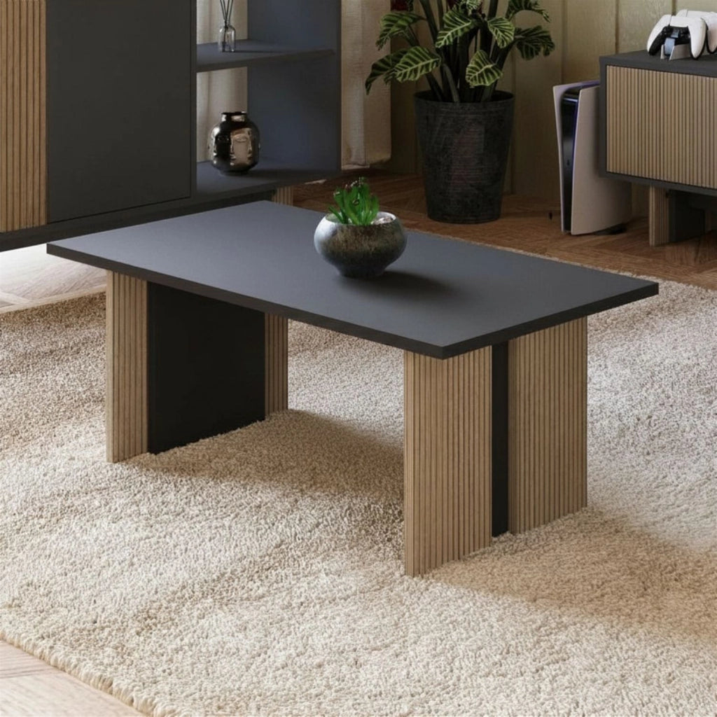 Tavolino in legno "Ravello" - 90 x 50 x 40 cm - Grigio antracite