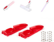 Set di 2 clip di fissaggio per asta di aspirapolvere, compatibile con Dyson V7 V8 V10 V11 V15, clip per estensione di aspirapolvere, asta con guida a molla/lampada per strumento di illuminazione