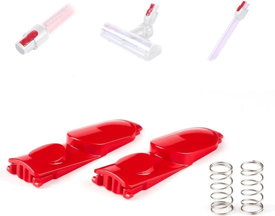 Set di 2 clip di fissaggio per asta di aspirapolvere, compatibile con Dyson V7 V8 V10 V11 V15, clip per estensione di aspirapolvere, asta con guida a molla/lampada per strumento di illuminazione