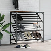 Scarpiera-Scaffale per scarpe Rovere Marrone 90x30x85 cm in Legno Multistrato