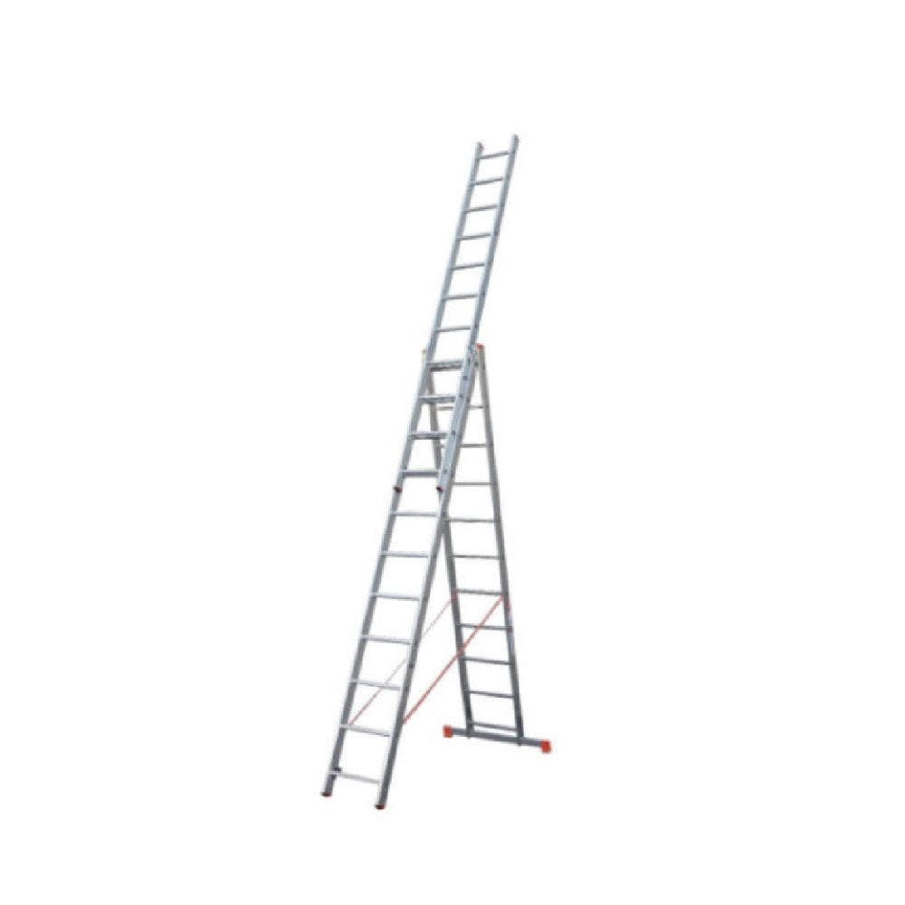 Trade Shop - Scala Tripla Trasformabile 3 Elementi In Alluminio A Sfilo O A Cavalletto Modula -