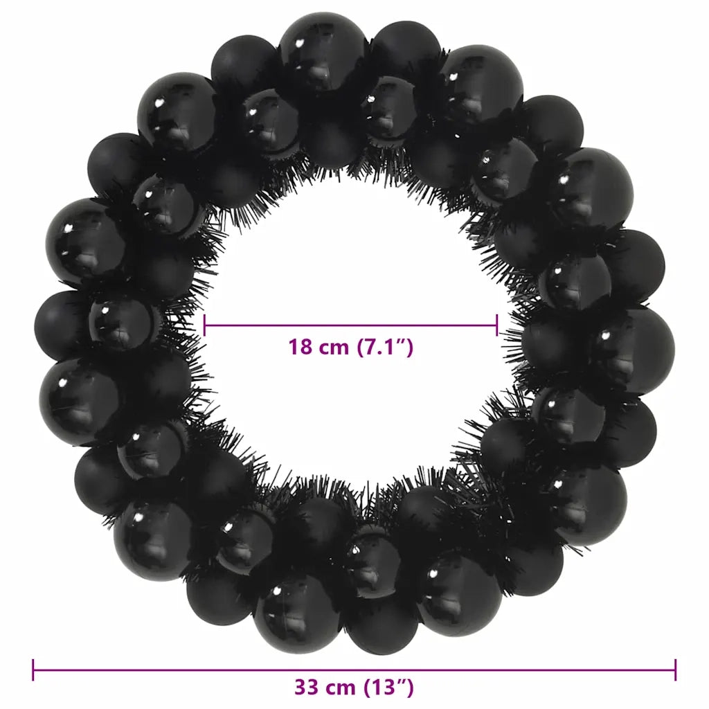 Corone di Palline di Natale 2 pcs Nero 33 x 33 x 7 cm 42019678