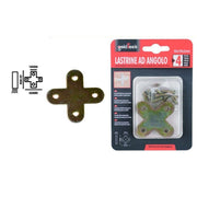 Trade Shop - Set 4pz Lastrina Lastrine Ad Angolo Forma X 60x18x2mm Con Viti Per Mobili 91232 -