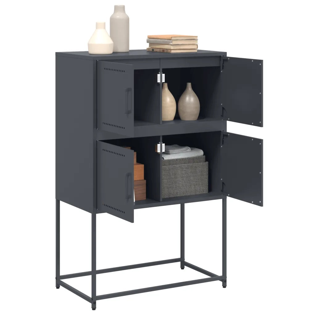 Credenza | Madia | Buffet da pranzo | Armadio da pranzo Antracite 68,5x38,5x107 cm in Acciaio