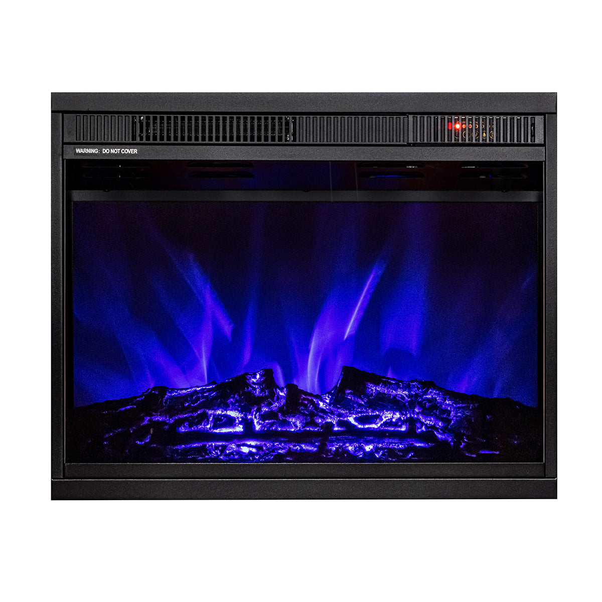 Camino Elettrico da Incasso 47x58,4x18 cm Effetto Fiamma 1500W Lorance Nero