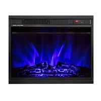 Camino Elettrico da Incasso 47x58,4x18 cm Effetto Fiamma 1500W Lorance Nero