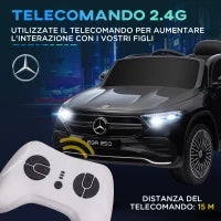 Macchina Elettrica per Bambini 3-8 Anni con Telecomando, Fari e Clacson, Nero