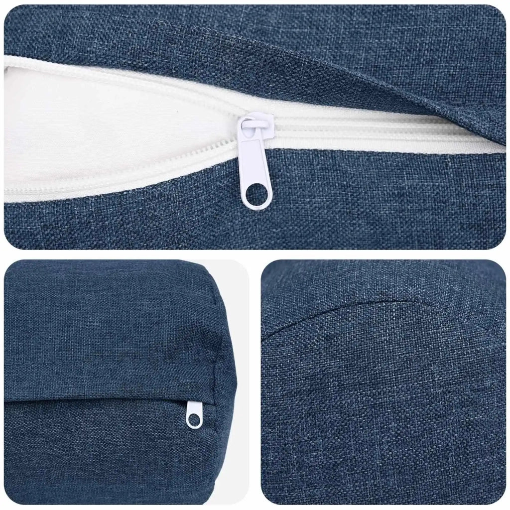 Cuscino con cuscino HEERLEN 6 pz Blu Tessuto 929964