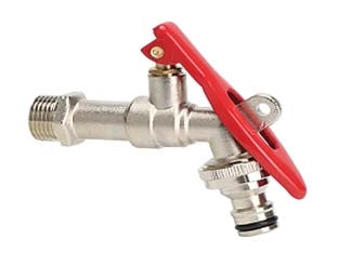 RUBINETTO A SFERA CON MANGLIA A LEVA E CHIUSURA CON LUCCHETTO- - M 1/2 con portagomma F 3/4 - 2 pezzi AGLAIA
